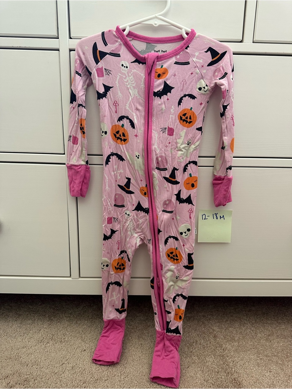Little Sleepies Halloween One-Piece Pajamas - Pink glow in the dark